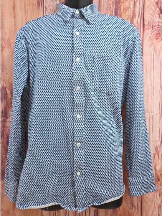 Johnston & Murphy Other - Johnston & Murphy Flex Blue Geometric Long Sleeve Shirt Medium